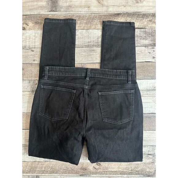 Eileen Fisher Black Wash Organic Cotton Stretch Denim Slim Jeans | Size 10 - Picture 2 of 6